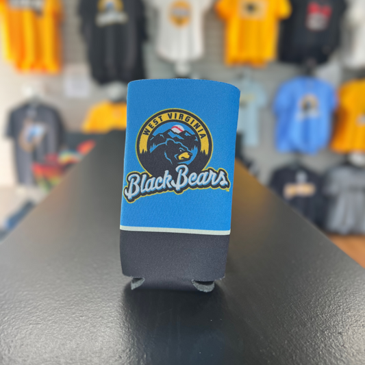 West Virginia Black Bears Slim Blue/Black Can Cooler-0