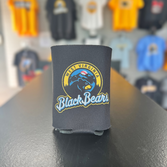 West Virginia Black Bears Black Pri Logo Can Cooler-0