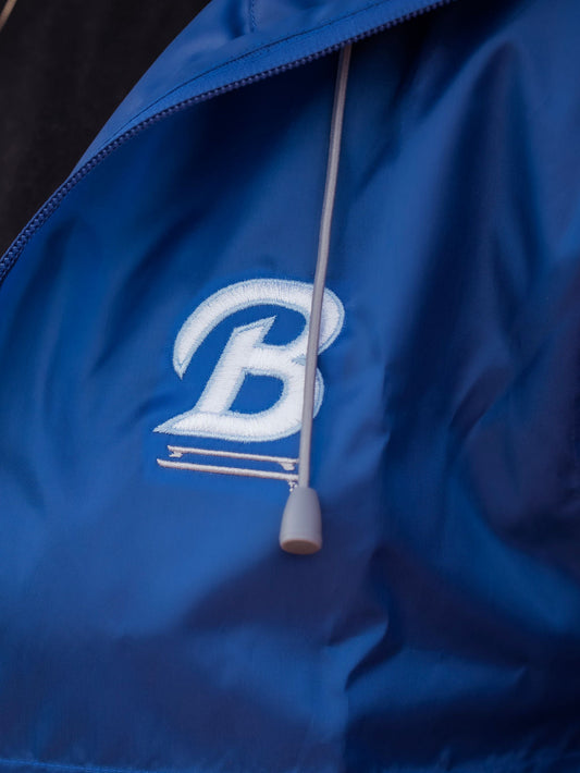 B Logo Embroidered Blue Rain Jacket-1
