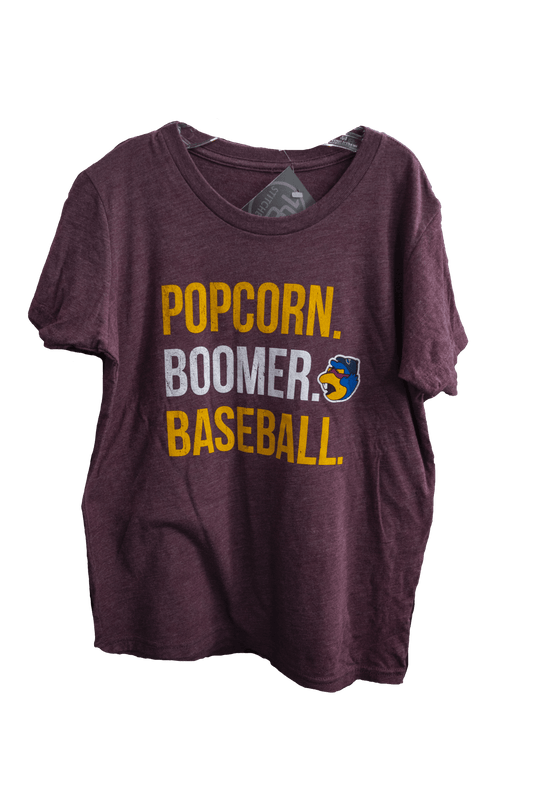 Youth Popcorn Boomer Baseball Tee-0