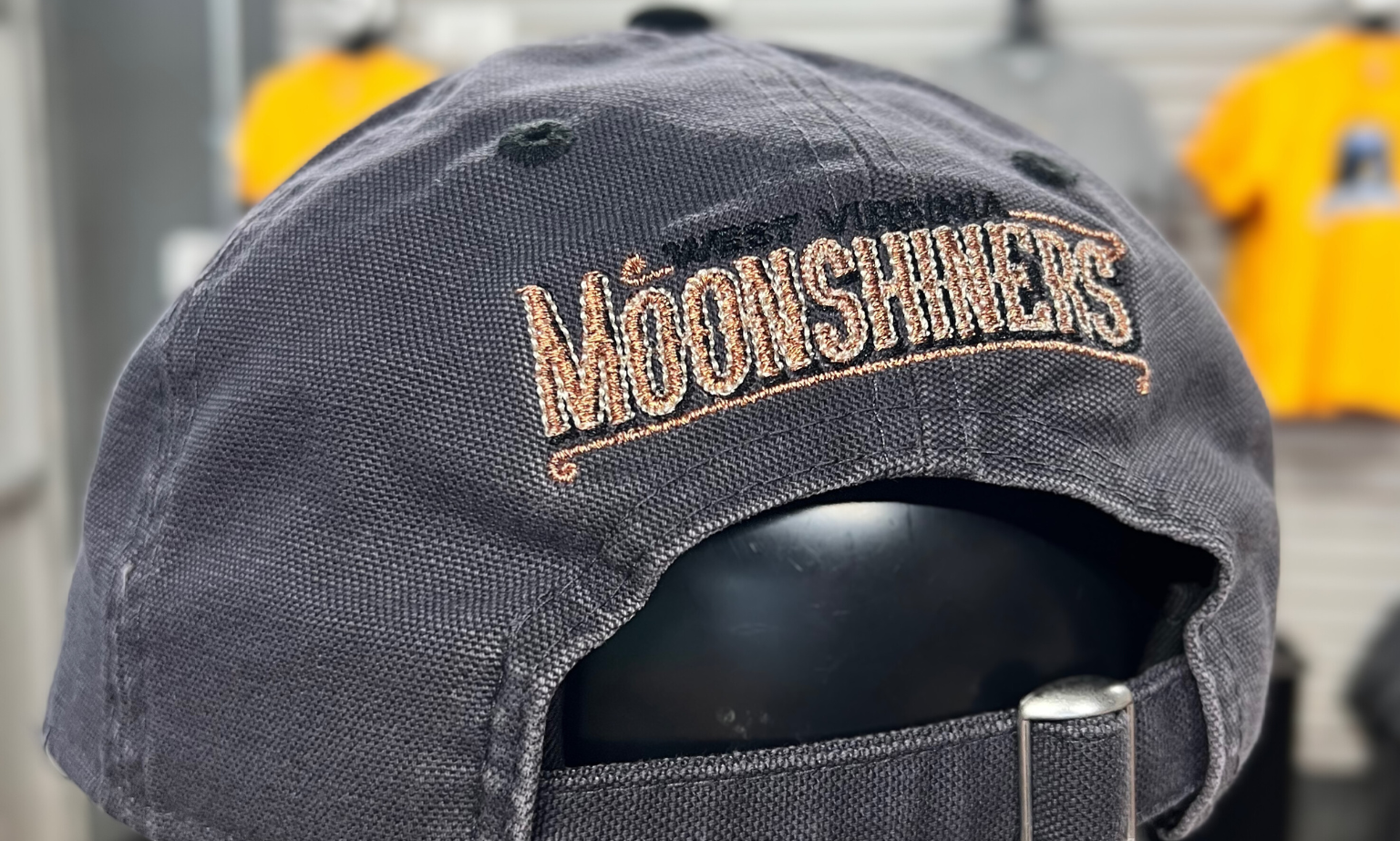 West Virginia Black Bears Moonshiners Grey/Black Adjustable Hat-2