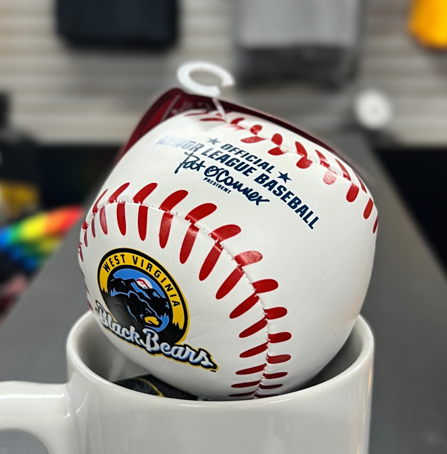 West Virginia Black Bears White Rawlings Soft Logo Baseball
