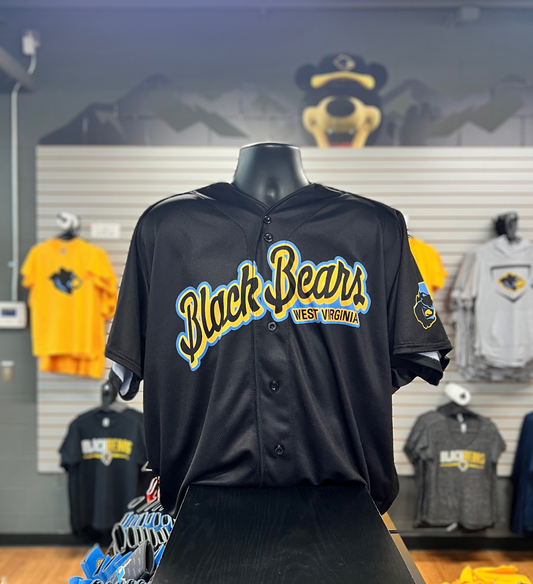 West Virginia Black Bears Black Replica Jersey-0