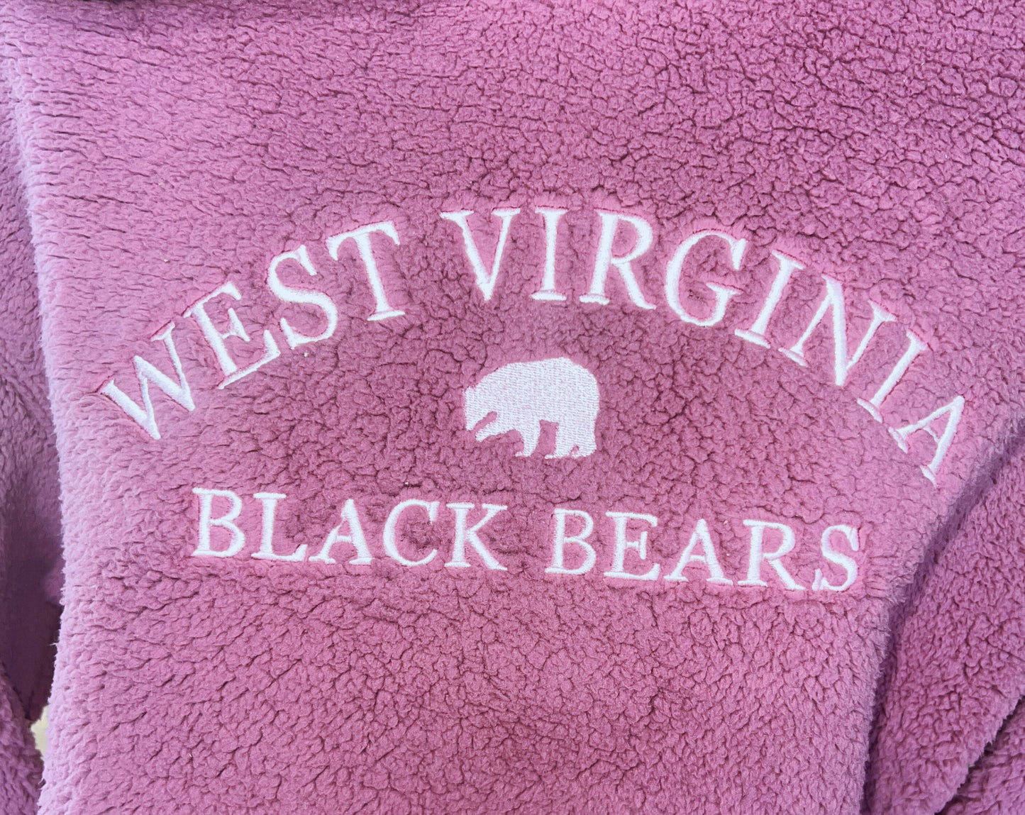 West Virginia Black Bears Ladies Pink Sherpa Hoodie