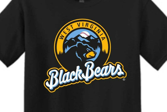 West Virginia Black Bears Black Pri Logo T-Shirt-1