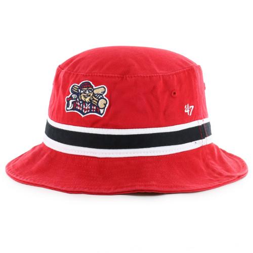 Williamsport Crosscutters '47 Red Stripe Bucket Hat-0