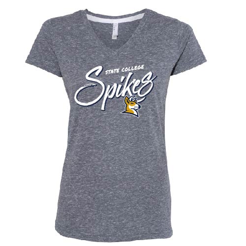 State College Spikes Women's Cut V-Neck Tee-0