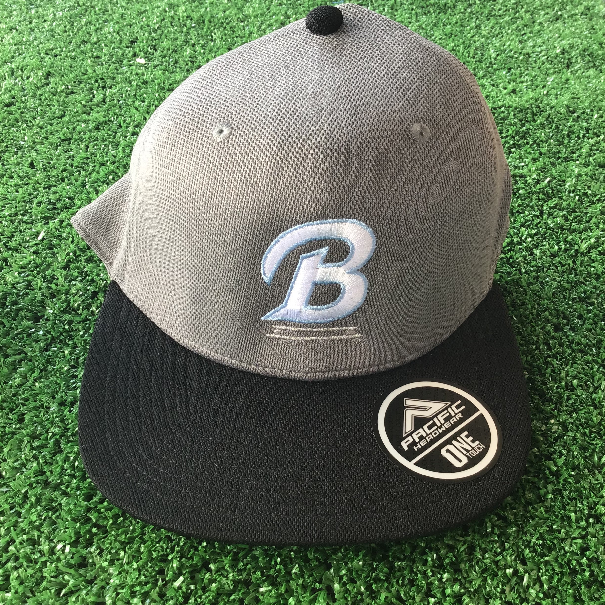 B Logo Grey and Black Flat Bill-0