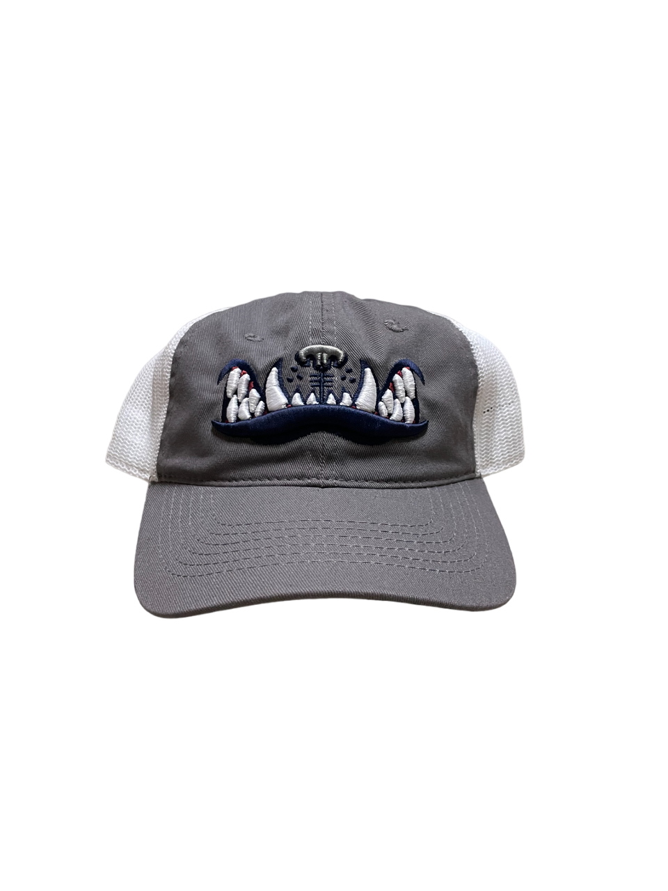 Youth Adjustable Grey/White Teeth Hat-0
