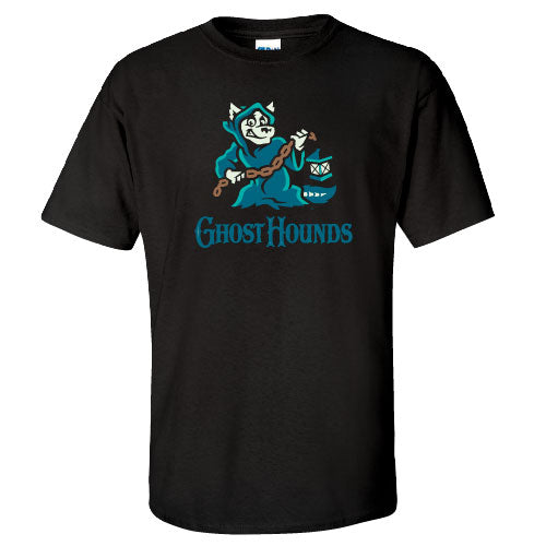 Spire City Ghost Hounds Primary Logo Adult Black Tee-0