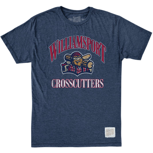 Williamsport Crosscutters Retro Navy Letter Tshirt-0