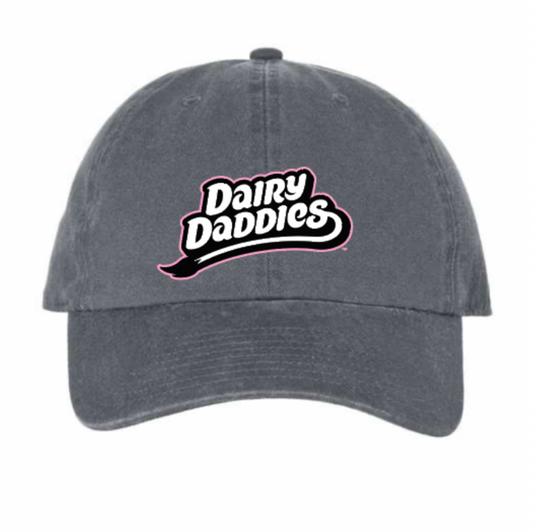 Dairy Daddies Script Charcoal Dad Hat-0
