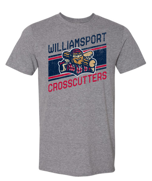 Williamsport Crosscutters Gray Victory Stripe Tshirt-0