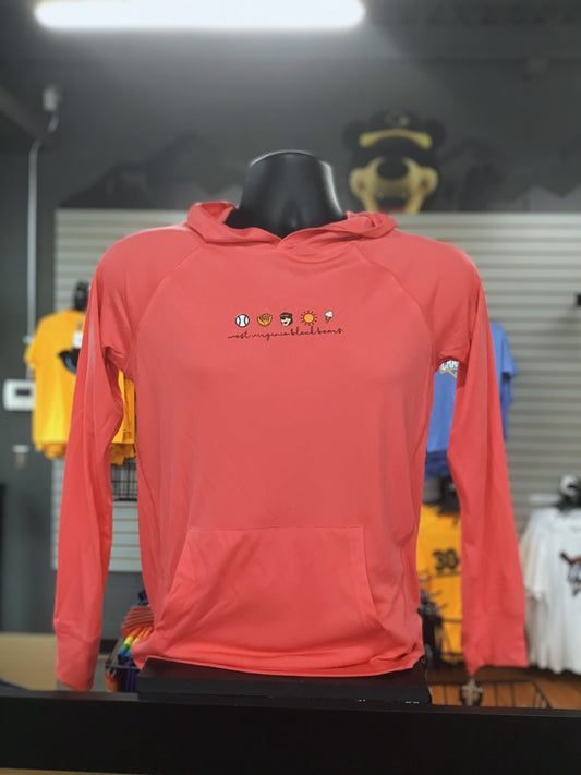 West Virginia Black Bears Youth Watermelon Sunproof Hoodie-0