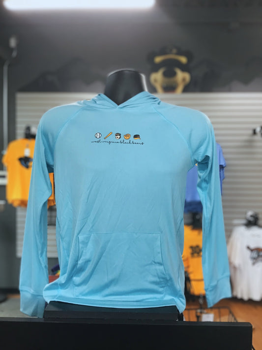 West Virginia Black Bears Youth Cali Blue Sunproof Hoodie-2