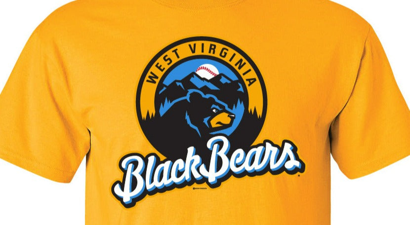 West Virginia Black Bears Gold Primary Logo T-Shirt-1