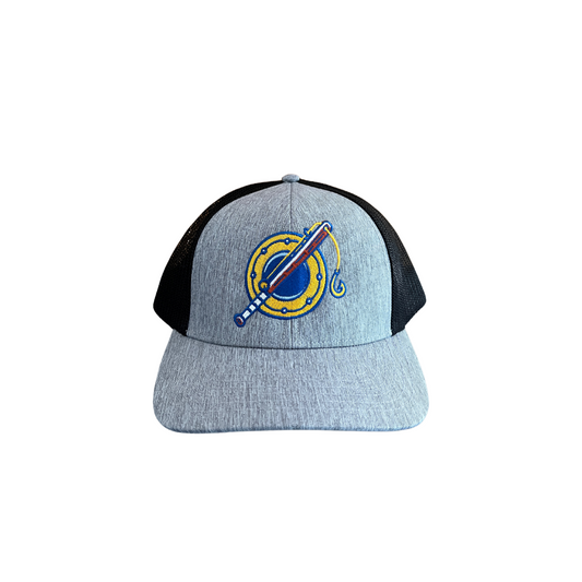 River Riders Hat Heather Gray and Black Tube Logo-0