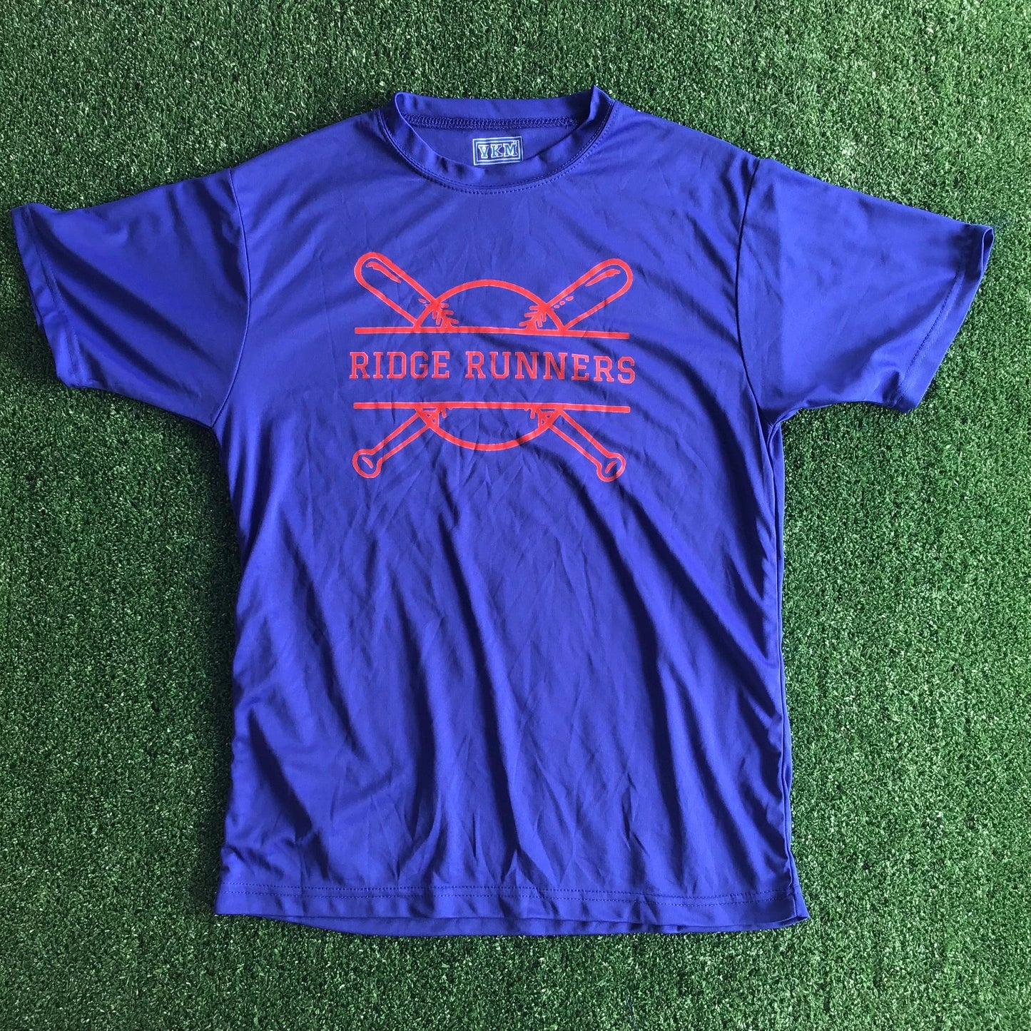 Ridge Runner Bats and Ball Royal Blue Short Sleeve DriFit