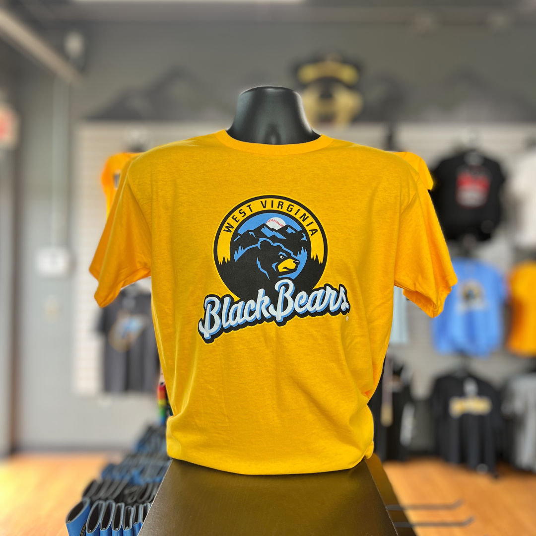 West Virginia Black Bears Youth Gold Pri Logo T-Shirt-0
