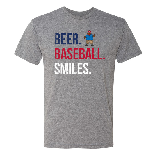 Williamsport Crosscutters Beer Baseball Smiles Tshirt-0