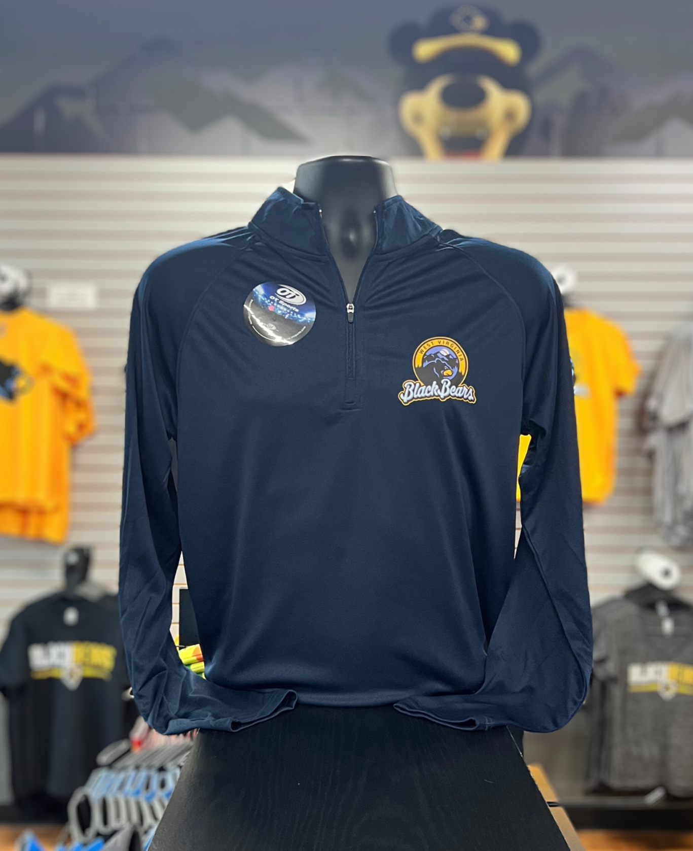 West Virginia Black Bears Navy Lightweight 1/4 Zip