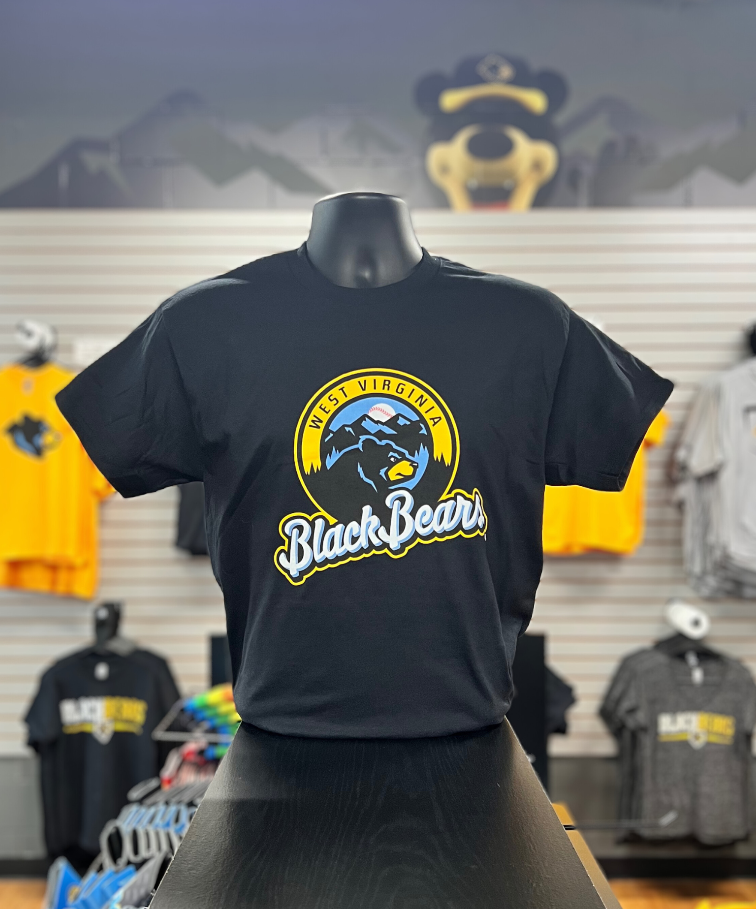 West Virginia Black Bears Black Pri Logo T-Shirt-0