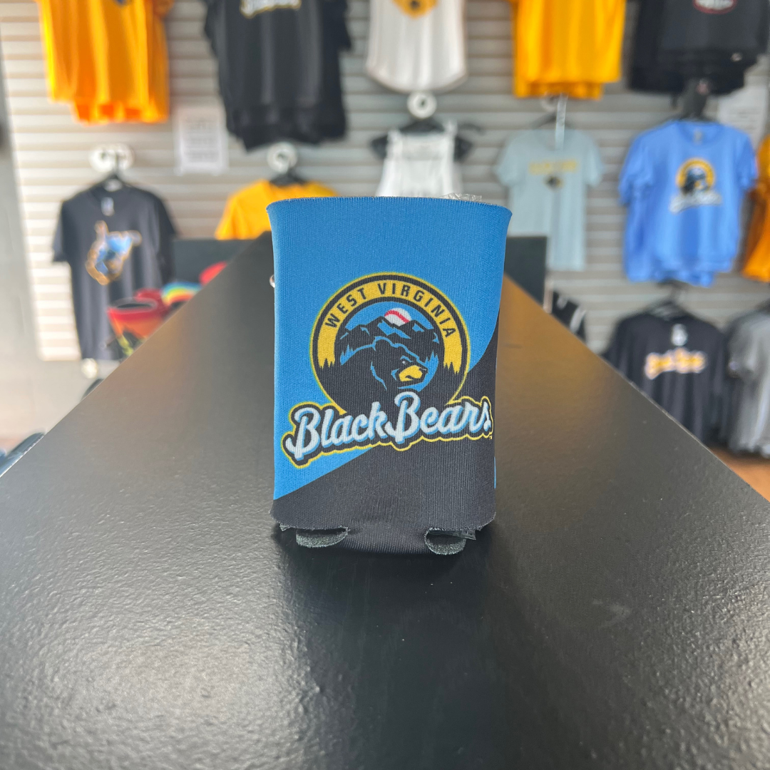 West Virginia Black Bears Blue/Black Pri/State Logo Can Cooler