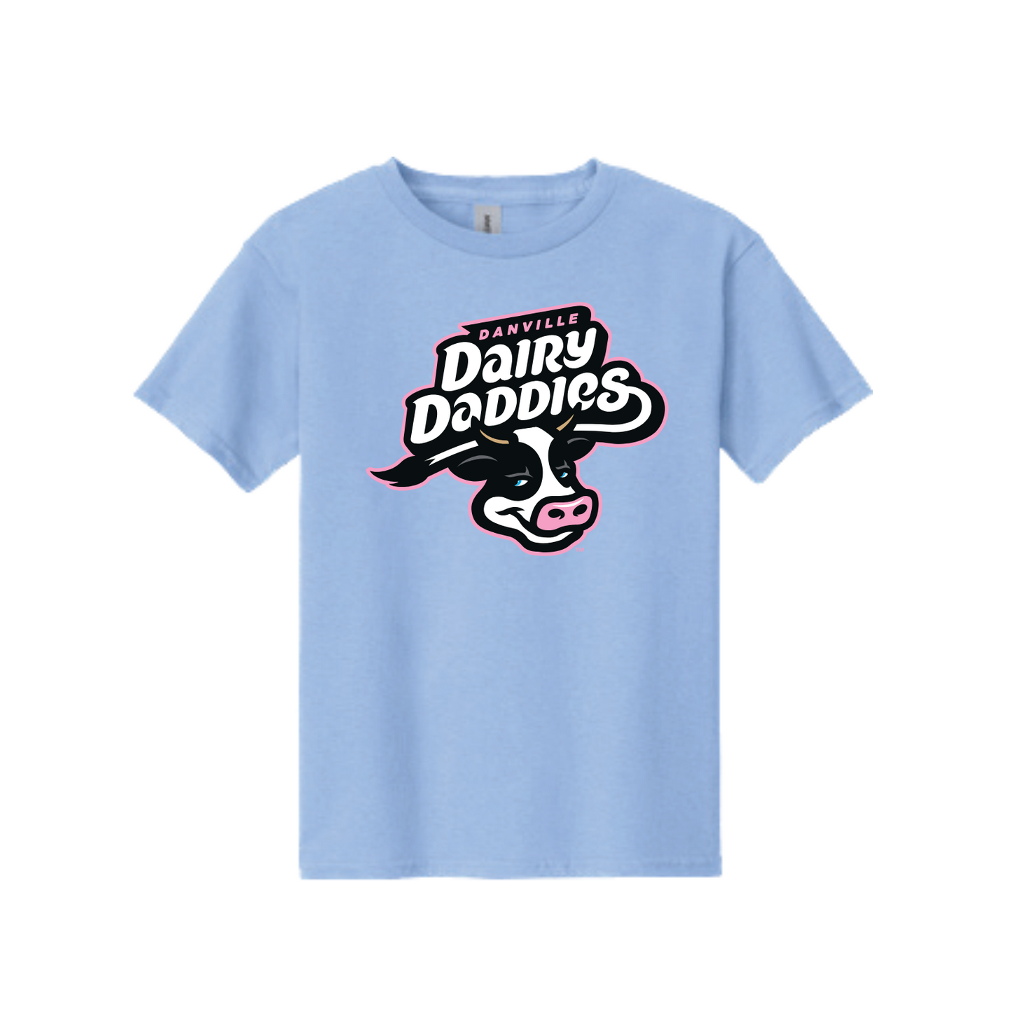 Dairy Daddies Youth T Primary Logo - Light Blue