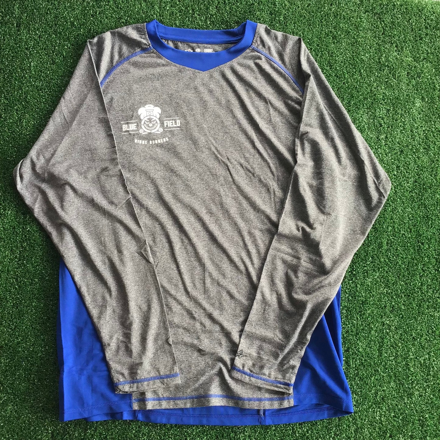 Two Toned Ridge Runner Train Split Pocket Blue/Grey Long Sleeve DriFit