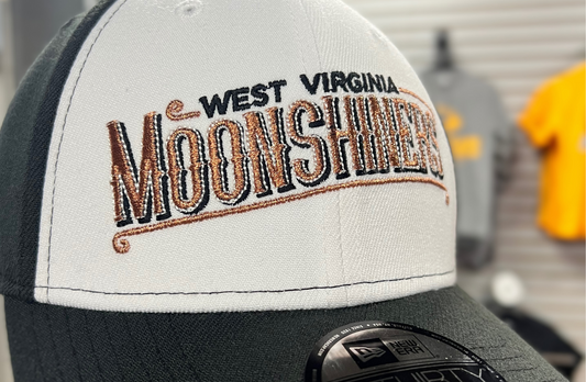 West Virginia Black Bears Moonshiners Black/White Flex Fit Hat-1