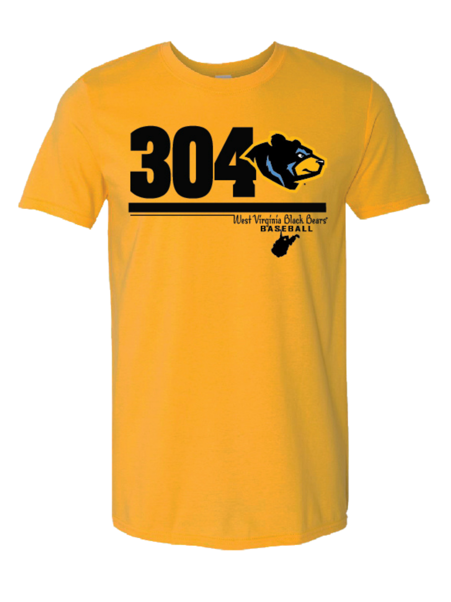 West Virginia Black Bears Gold Alt 304 Tee