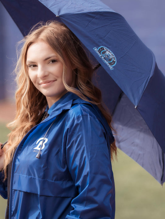 B Logo Embroidered Blue Rain Jacket-0