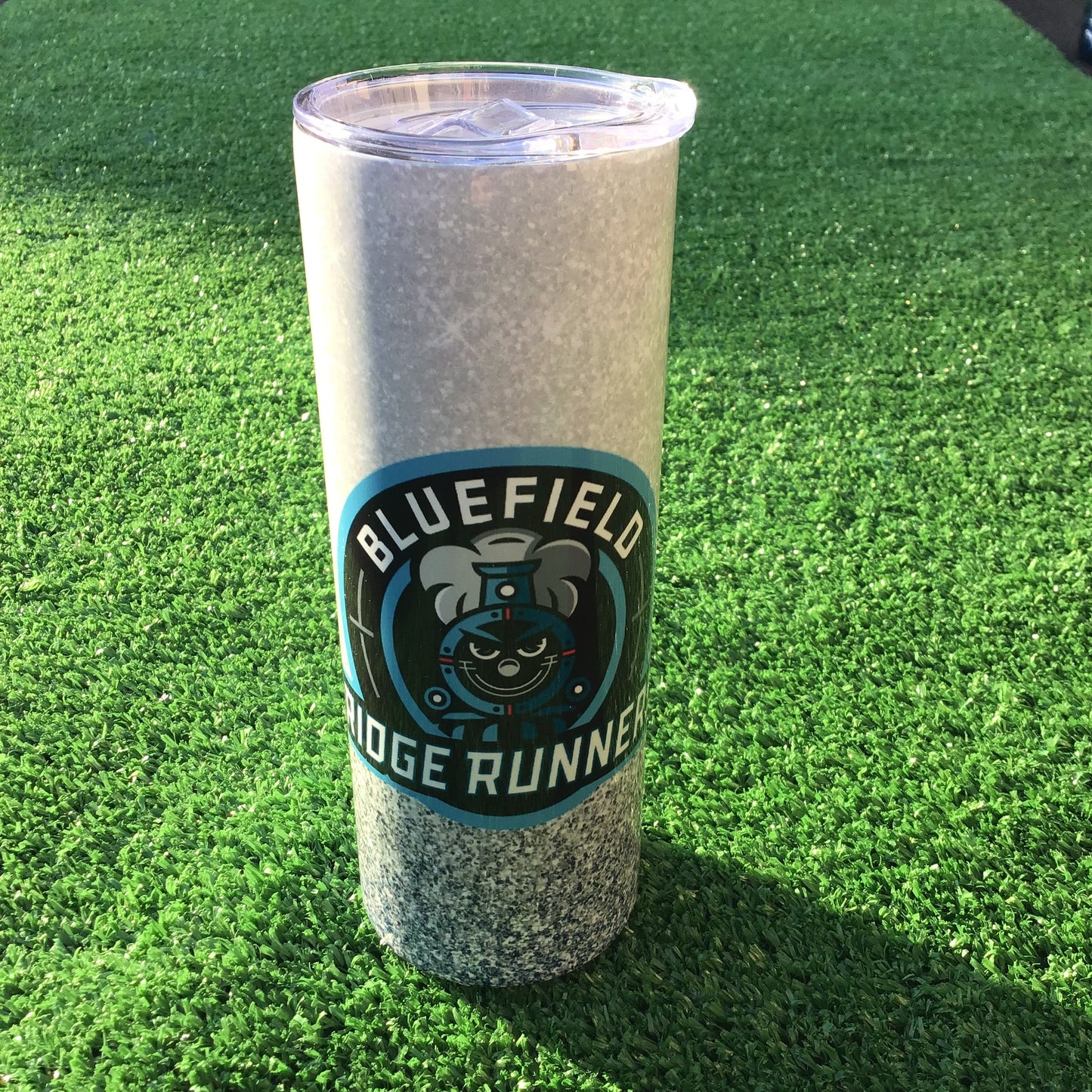 Glitter Silver Ombre Train 20 oz. Skinny Metal Tumbler