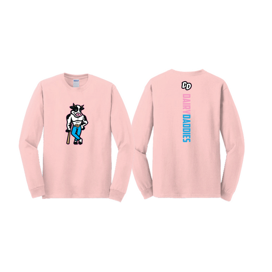 Dairy Daddies Long Sleeve Razorback T - Pink-0