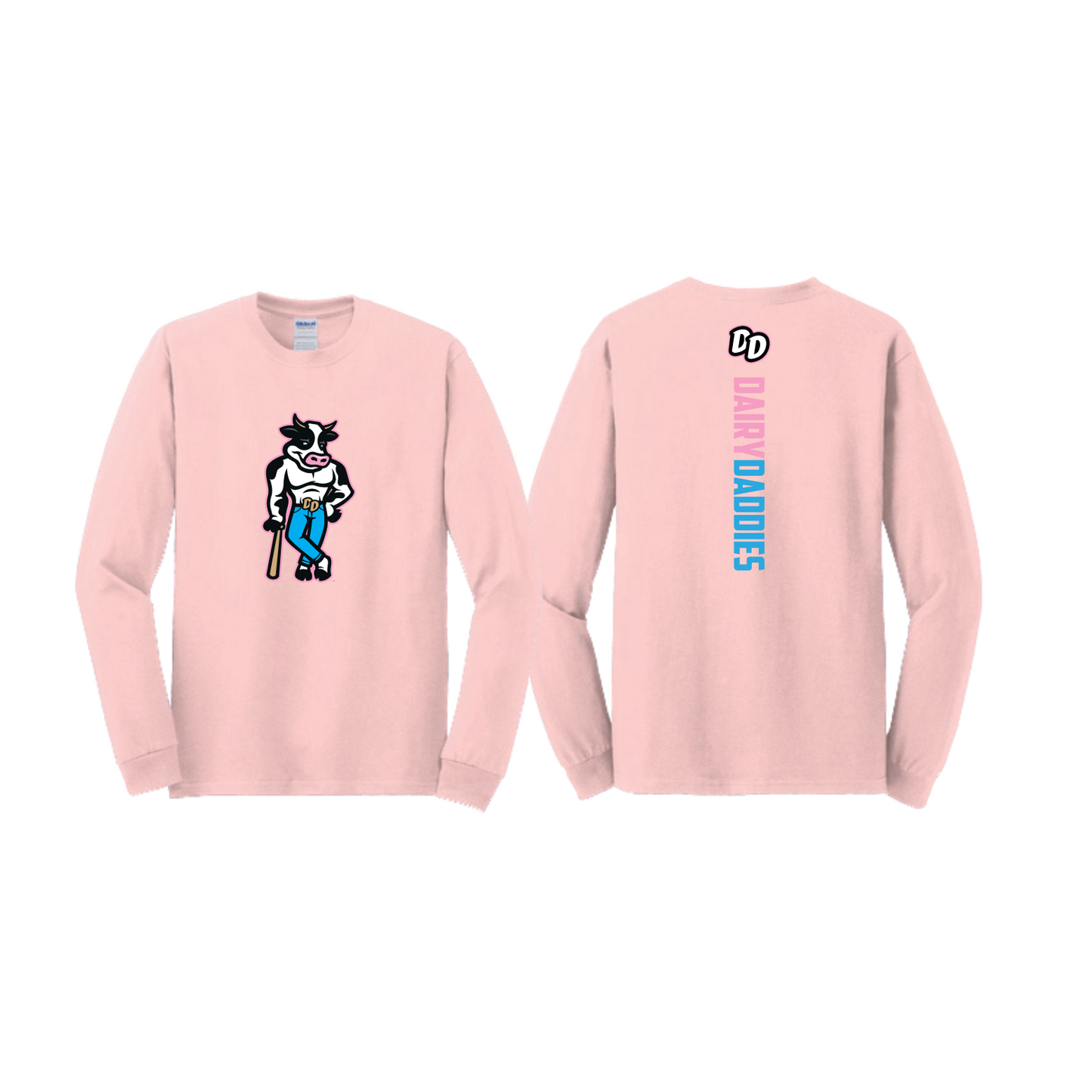 Dairy Daddies Long Sleeve Razorback T - Pink