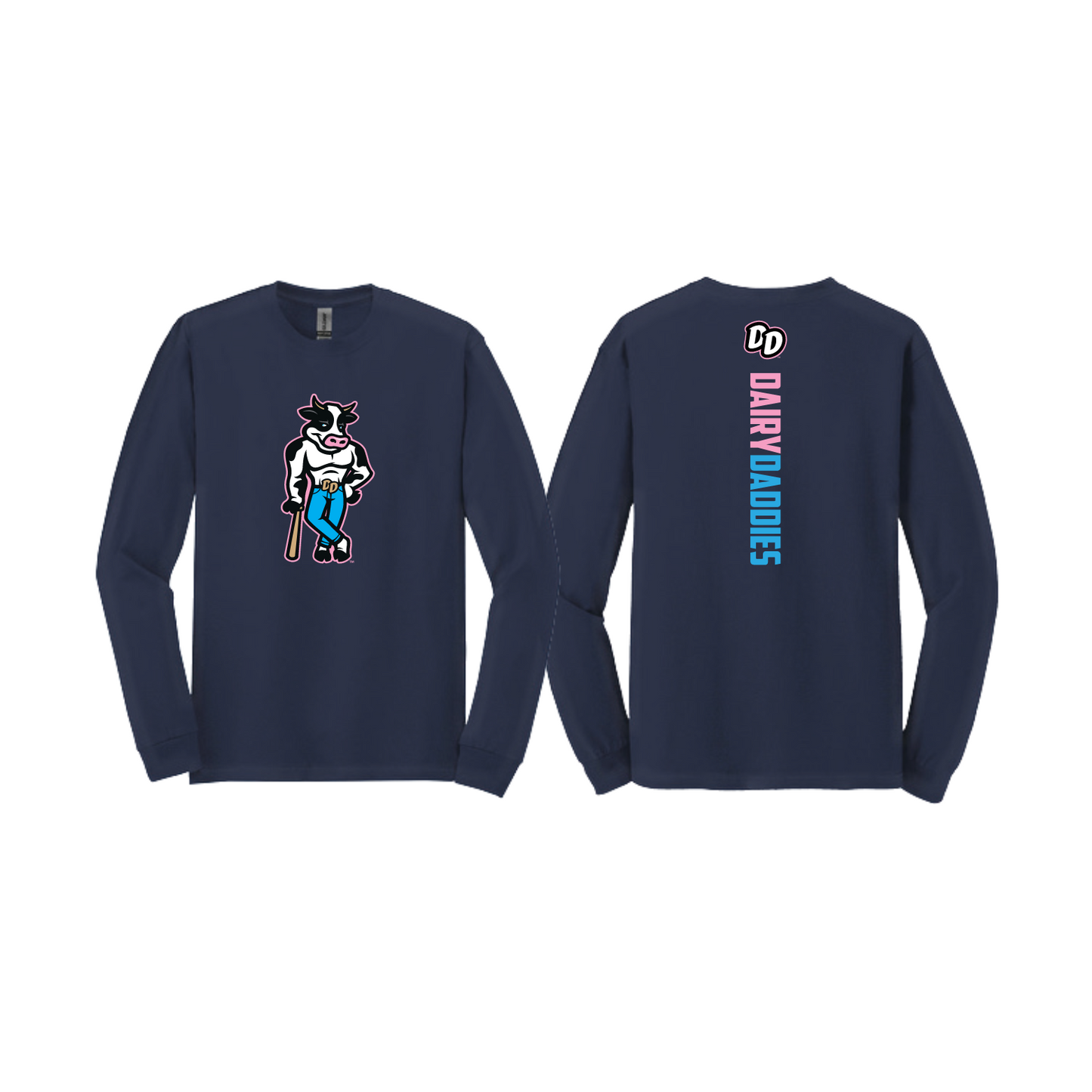 Dairy Daddies Long Sleeve Razorback T - Navy