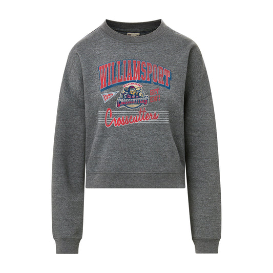 Williamsport Crosscutters Womens Graphite Vintage Crew Sweatshirt-0