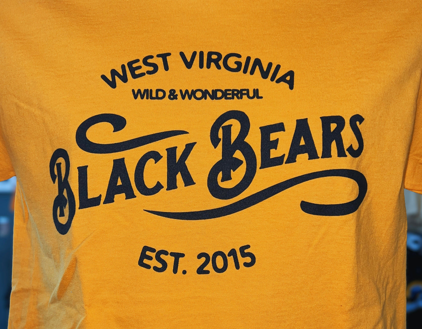 West Virginia Black Bears Wild & Wonderful Gold Tee