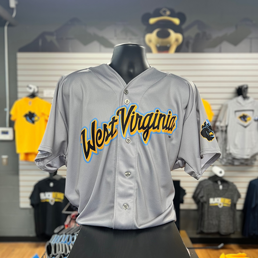 West Virginia Black Bears Grey Replica Jersey-0