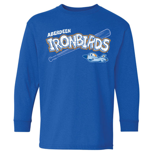 Aberdeen IronBirds - Youth Royal Blue Long Sleeve T-Shirt-0