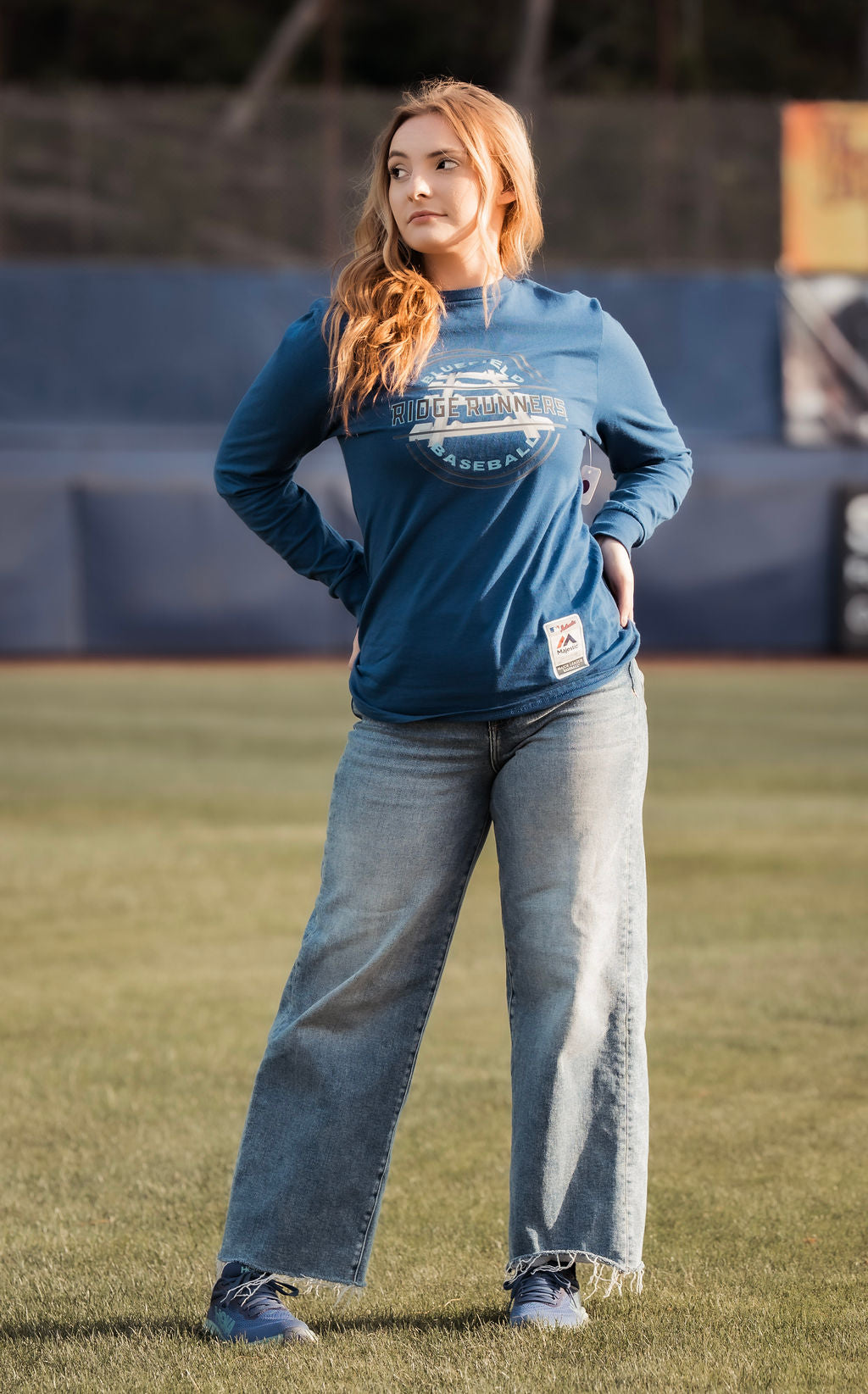 Bluefield Ridge Runners Royal Blue Cotton Long Sleeve