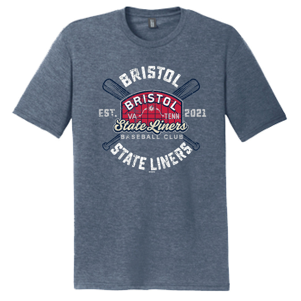 Bristol State Liners Bristol Sign Logo Blue Short Sleeve T-Shirt-0