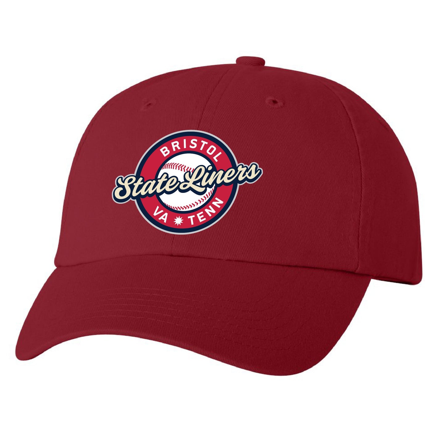 Bristol State Liners Primary Logo Dark Red Adjustable Hat