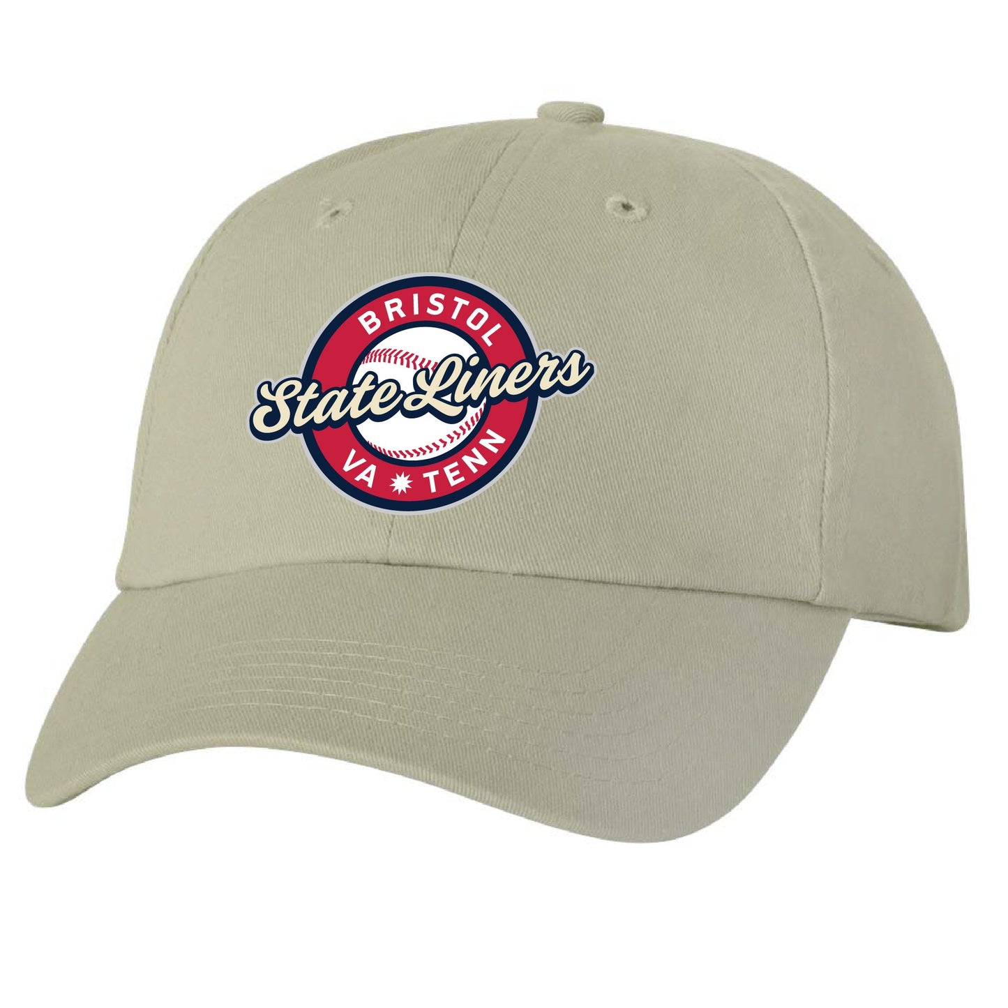 Bristol State Liners Primary Logo Khaki Adjustable Hat