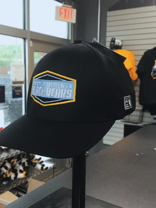 West Virginia Black Bears Black Performance Stretch Flex Hat-1