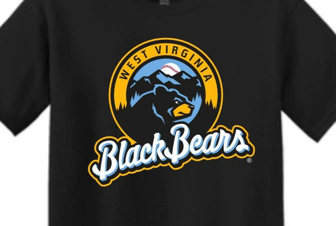 West Virginia Black Bears Black Pri Logo T-Shirt