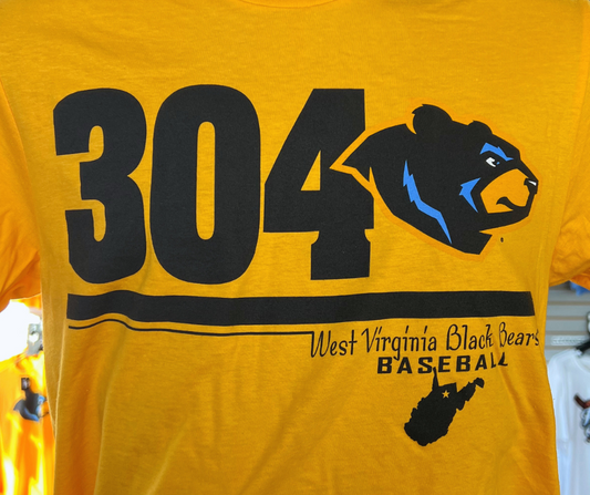 West Virginia Black Bears Gold Alt 304 Tee-1