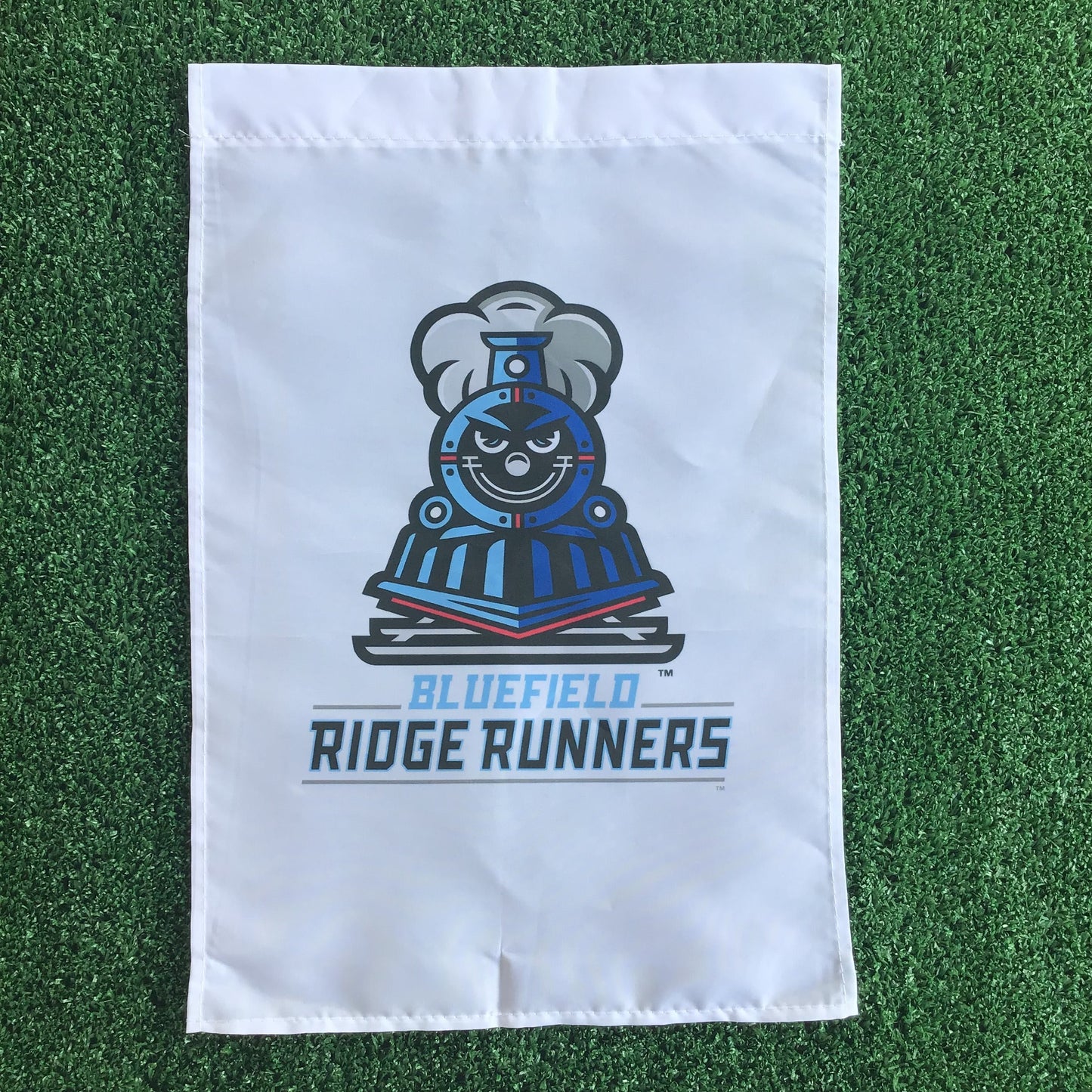 Large Train Logo White Yard Flag