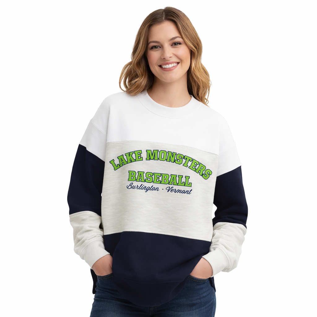 Vermont Lake Monsters Women's Icon Colorblock Crewneck