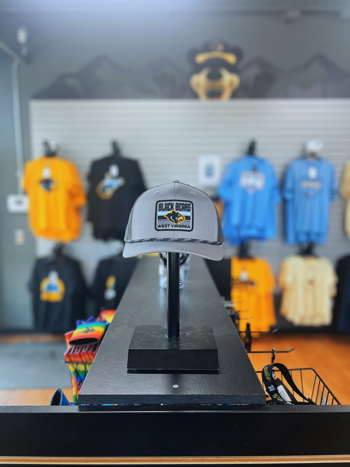 West Virginia Black Bears Grey Trucker Adj. Hat